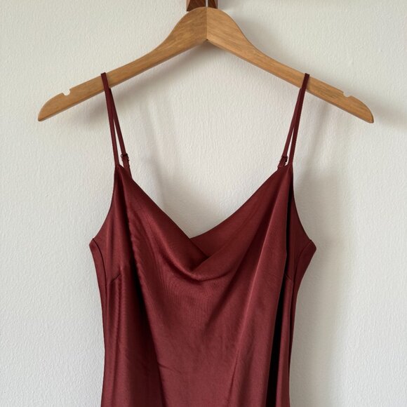 Express Satin Slip Dress Bias Cut Cowl Neck - Picture 3 of 7